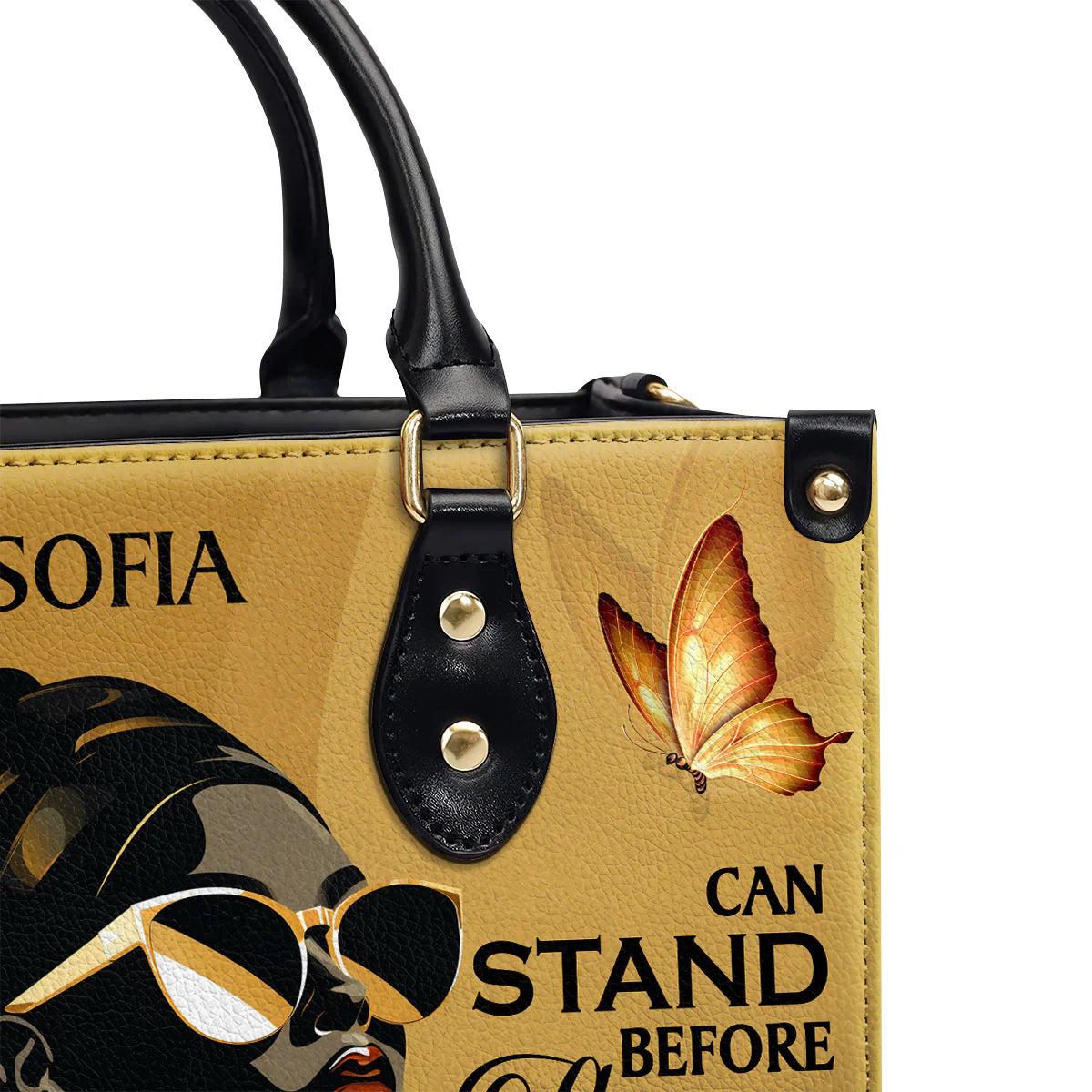 She Who Kneels Before God Can Stand Before Anyone - Personalized Leather Handbag